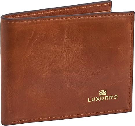 Front. Luxorro - Sleek Leather Wallet - Dark Brown.