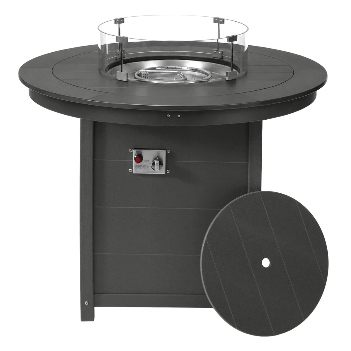 WestinTrends - Helios 47" Modern Outdoor Patio Propane Round Counter Height Fire Pit Table - Gray