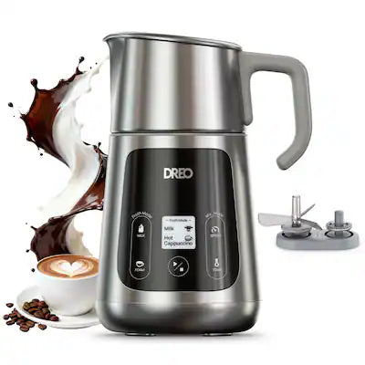 DREO - All-in-1 Electric Foam Maker Milk Frother, 30+ Drinks, Easy to Clean, Dishwasher Safe, LED display