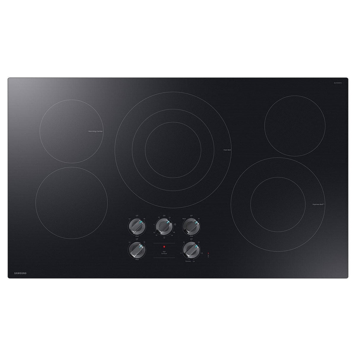 Samsung - 36" Electric Cooktop with 5 Burners and ENERGY STAR Certified Cooktop with Illuminated Knobs - Black
