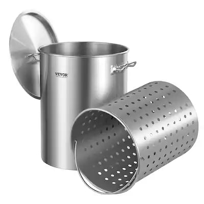 VEVOR - Stainless Steel Stockpot, 36 Quart Cooking Pots, Cookware Sauce Pot with Basket, Lid, and Handle, Grade Stock Pot