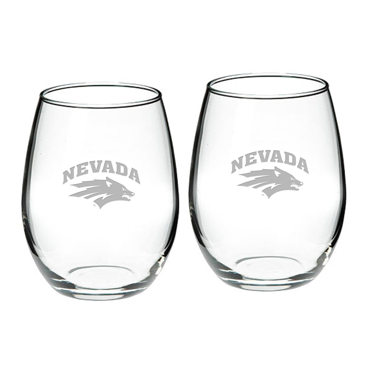 Jardine - Nevada Wolf Pack 2-Piece 21oz. Stemless Wine Glass Set - Multicolor