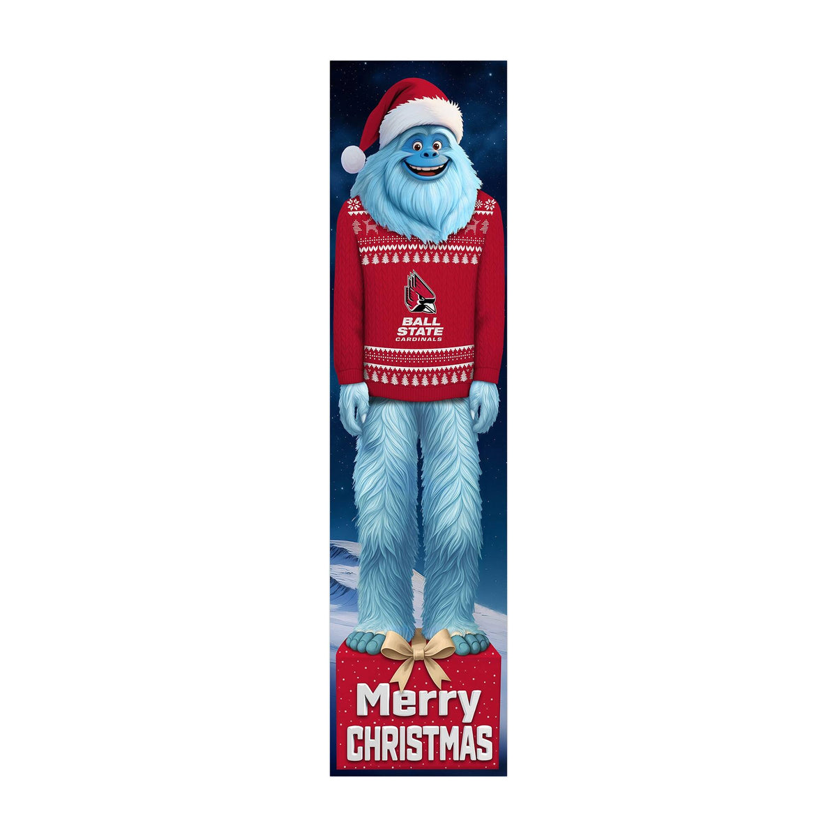 Fan Creations - Ball State Cardinals 48" Yeti Christmas Leaner - Multicolor