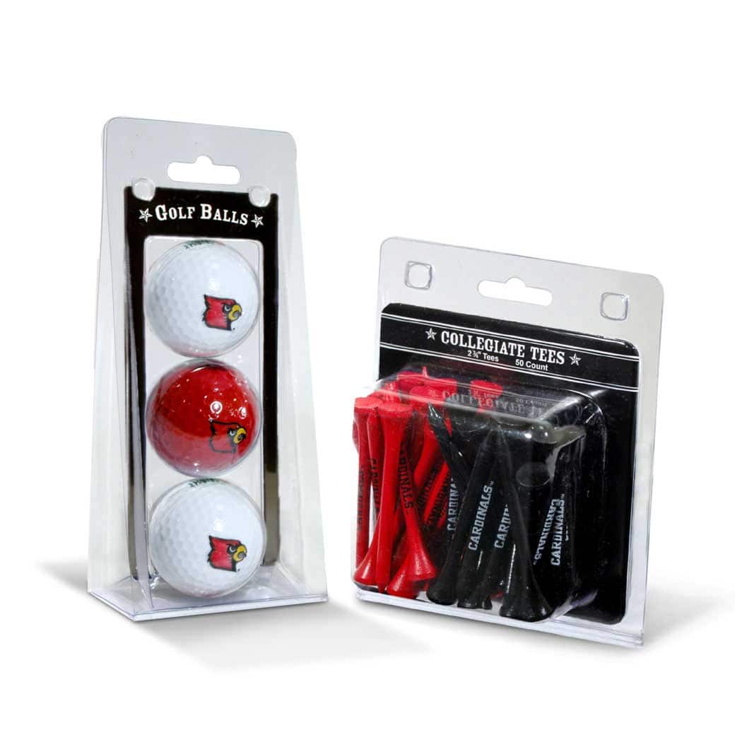Team Golf - Louisville Cardinals 3-Golf Ball & 50-Golf Tee Set - Multicolor