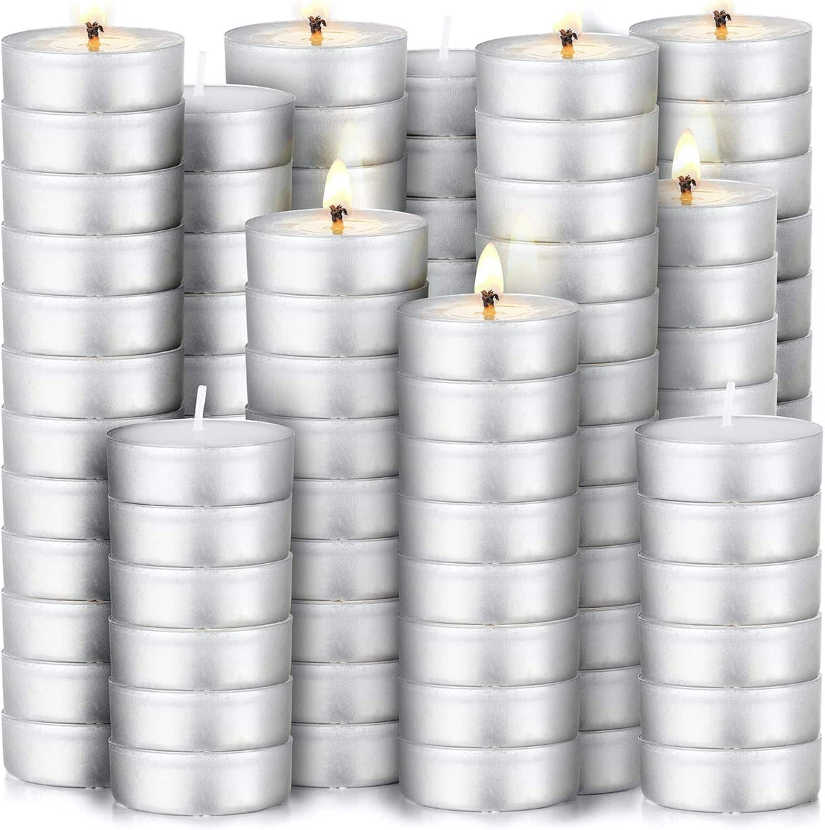 Zulay Kitchen - 150 Pack Tea Lights Candles - Unscented Tealight Candles Pack by Simple Craft - White