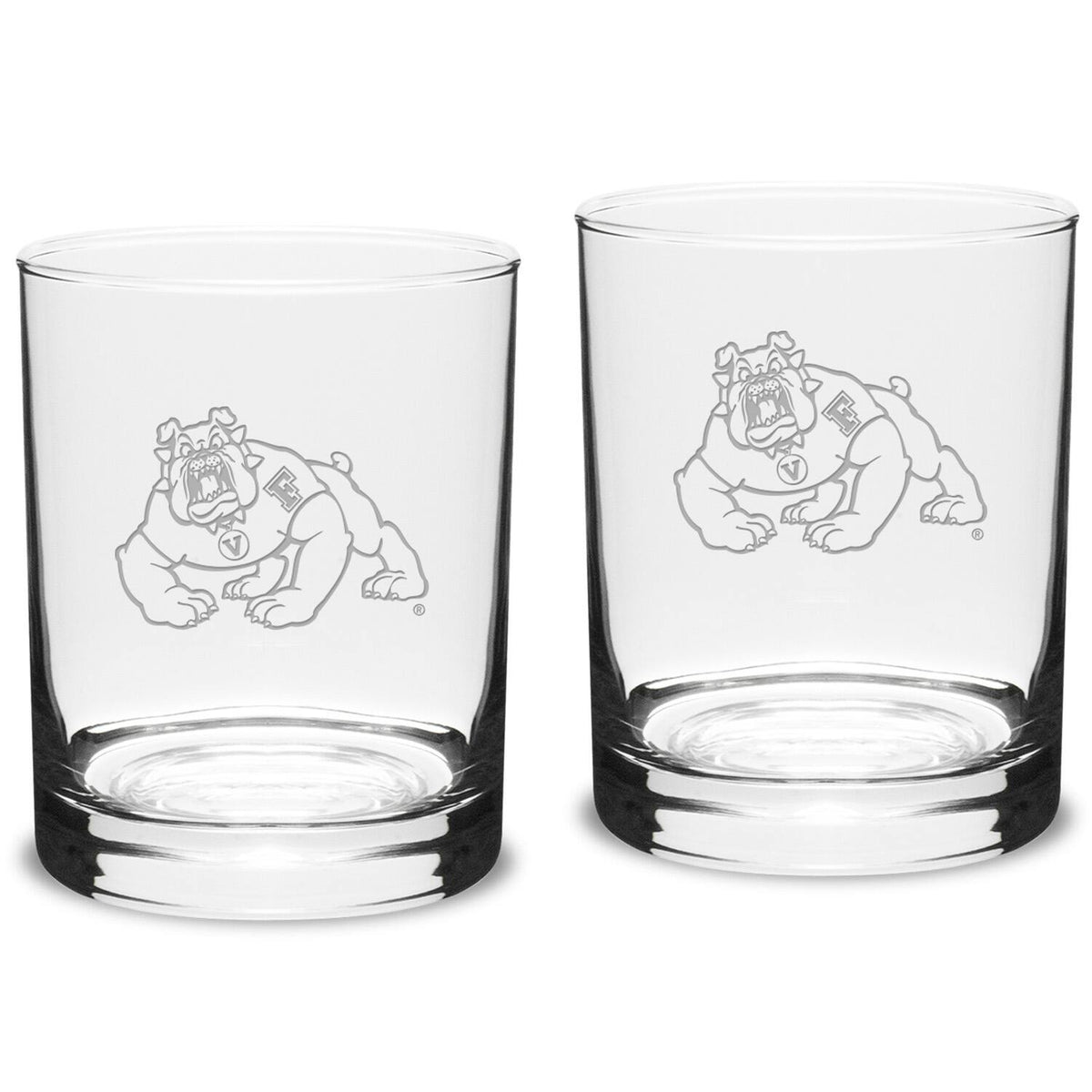 Jardine - Fresno State Bulldogs 14oz. 2-Piece Classic Double Old-Fashioned Glass Set - Multicolor