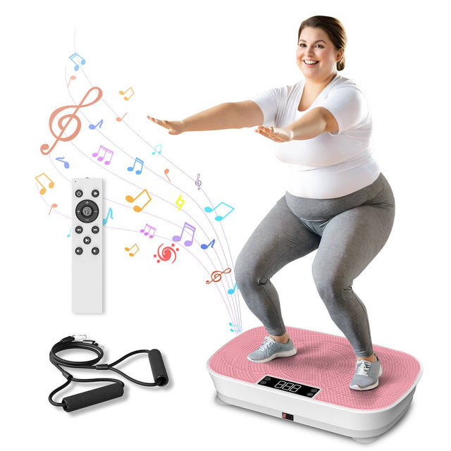 Front. KERDOM - Powerful 99-Speed Vibration Plate Gym, Bluetooth Audio, 300Lb Capacity Home Gym Shaker for Toning & Balance - Pink.