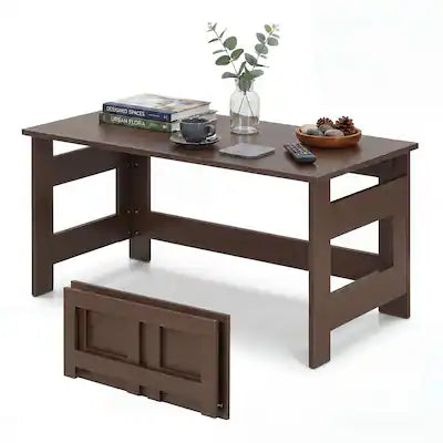 Costway - Folding Coffee Table, Portable Low Floor Table with Foldable Legs for Living Room