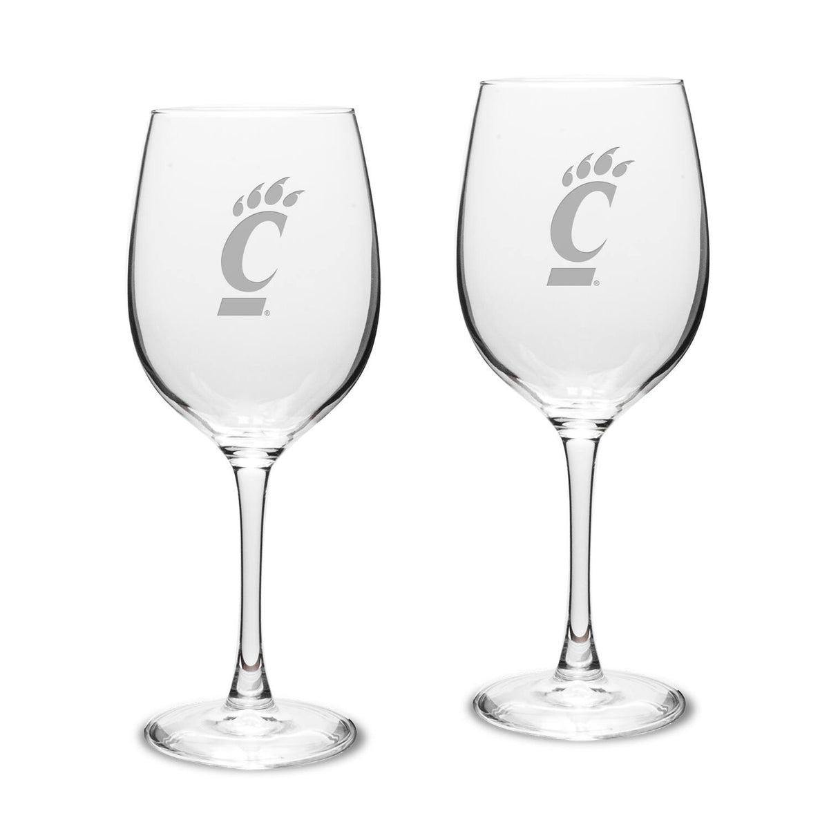 Jardine - Cincinnati Bearcats 2-Piece 16oz. Traditional White Wine Glass Set - Multicolor