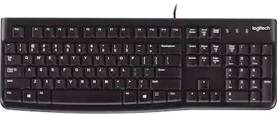 Logitech - K120 Full-size Wired Membrane Keyboard for PC with Spill-Resistant Design