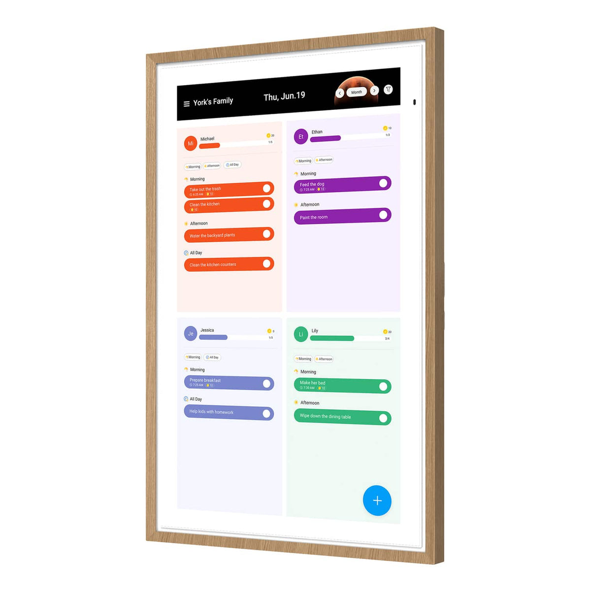 Apolosign - 27" Dual-Mode Digital Calendar, Wall Planner, Smart Family Organizer - Teak Yellow
