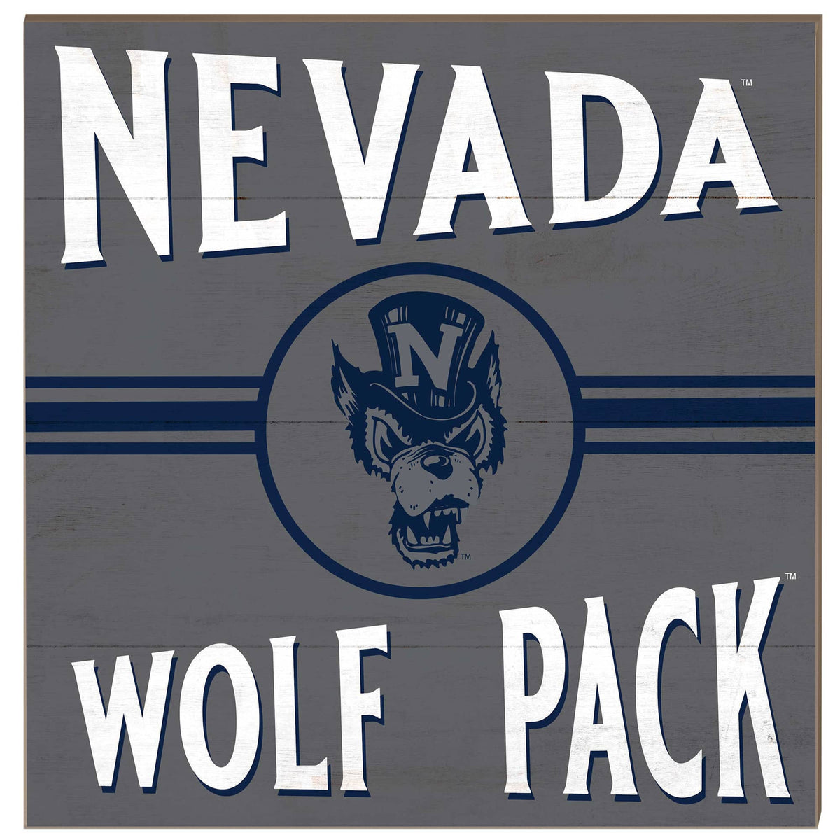 Jardine - Nevada Wolf Pack 10'' x 10'' Retro Team Sign - Navy