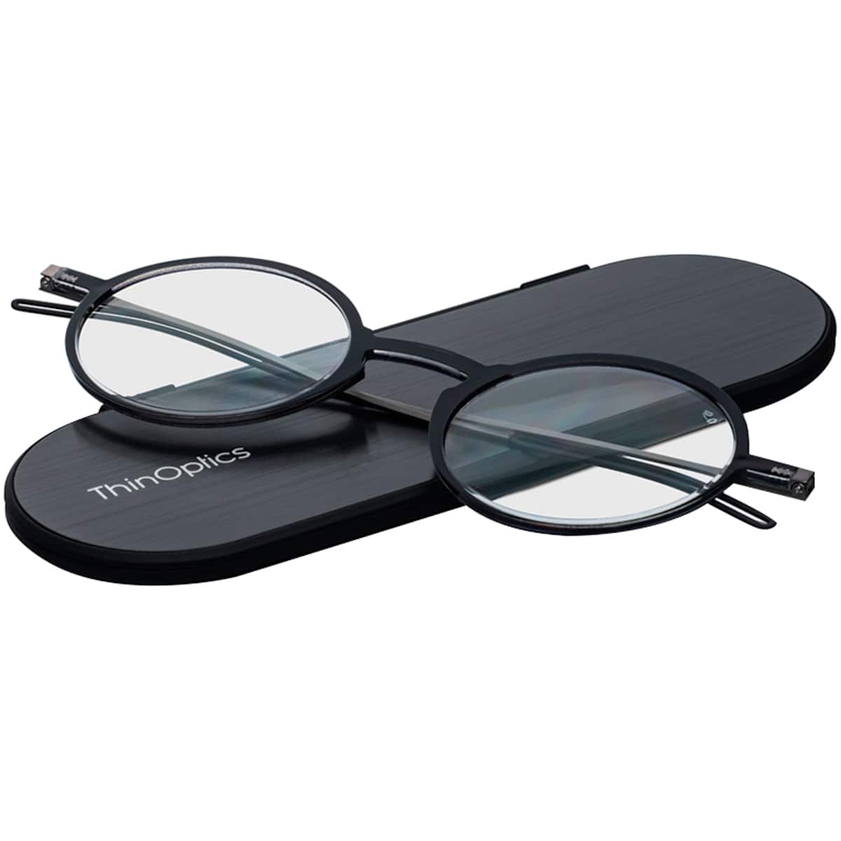 ThinOptics - Manhattan 1.0 Strength Reading Glasses with Milano Case - Black