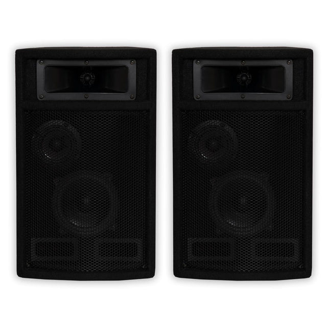 Front. Acoustic Audio by Goldwood - PA-500X Passive 800 Watt 3-Way Pair DJ PA Karaoke Studio Speakers - Black.