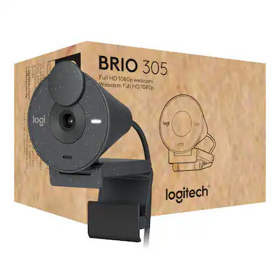 Logitech - Brio 305 Full HD 1080P Webcam with Privacy Shutter, works with Zoom, Microsoft Teams, Google Meet