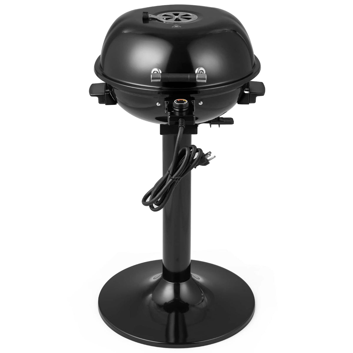 Costway - Outdoor 1600W Electric BBQ Grill with Warming Rack, Temperature Control & Grease Collector - Black