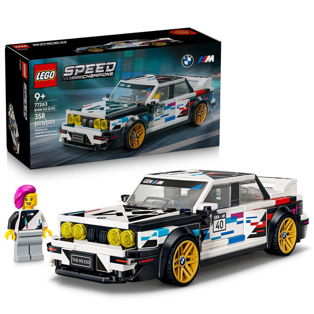- LEGO SPEED CHAMPIONS
- 9+ 77263 BMW M3 (E30)
- 358 pcs/pzs
- Building Toy
- Jouet de construction
- Juguete
- Construye
- Construire
- Contnue Aguese
- 3 R d JA
- 40 M
- THE M E30