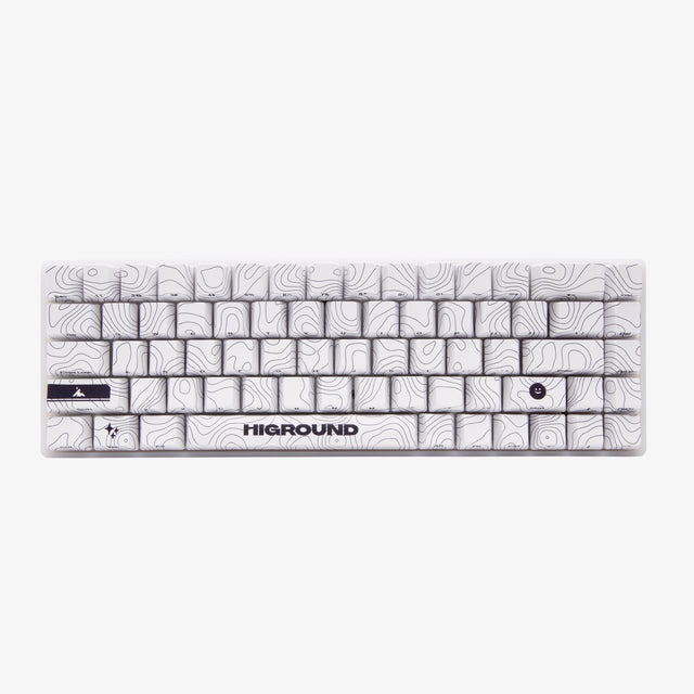 Front. Higround - Basecamp 65 65% Wired Mechanical Lubed Flame Linear Switch Gaming Keyboard with RGB Backlighting - Snow Stone.