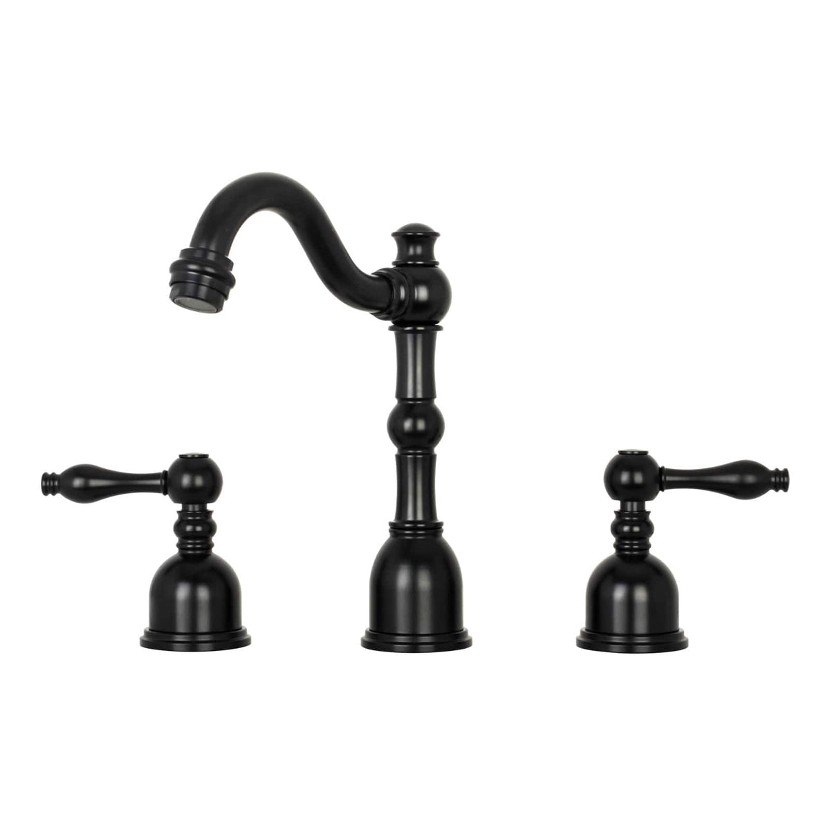 Akicon - 8 inch Two-Handles Widespread Bathroom Sink Faucet - Matte Black