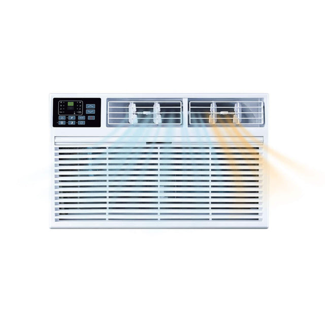 Front. Whirlpool - 350 sq ft 8,000 BTU Through the Wall Air Conditioner with Supplemental Heat - White.