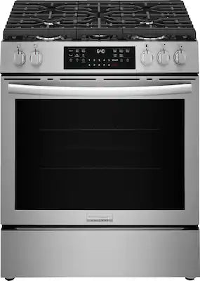 Frigidaire - Gallery 30 in. Wide 5 burners 5.1 Cu. Ft. Slide-in Gas Total Convection Range with Air Fry and Steam Clean