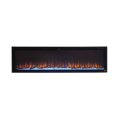 Touchstone Home Products - 72 in. Wall Mounted Recessed Sideline Elite Smart Electric Fireplace 1500W