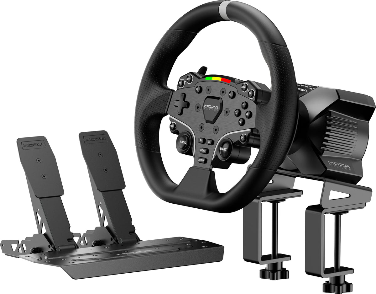 Moza Racing - R3 Direct Drive Sim Racing Bundle with 3.9Nm of force for Windows (Pedals, Wheelbase, Wheel) - Black