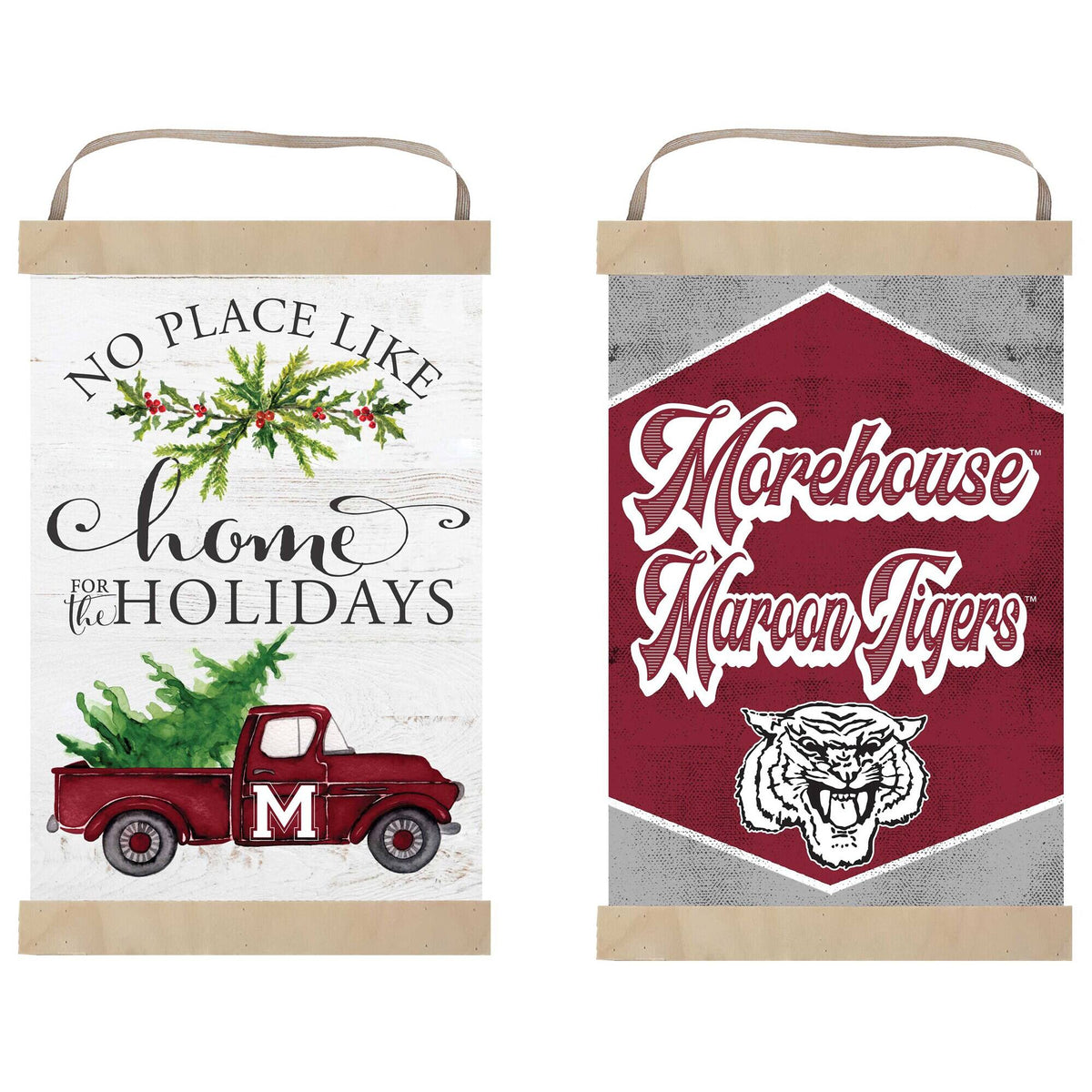Jardine - Morehouse Maroon Tigers 12" x 20" Reversible Banner Sign - White