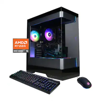 CyberPowerPC - Gaming Desktop - AMD Ryzen 5 8400F 2024 - NVIDIA GeForce RTX 3050 6GB - 16GB DDR5 Memory - 1TB SSD Storage