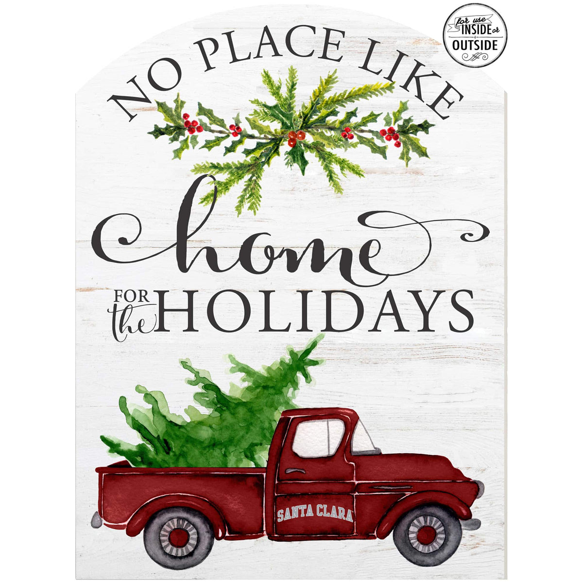 Jardine - Santa Clara Broncos 16'' x 22'' Holiday Marquee Sign - White