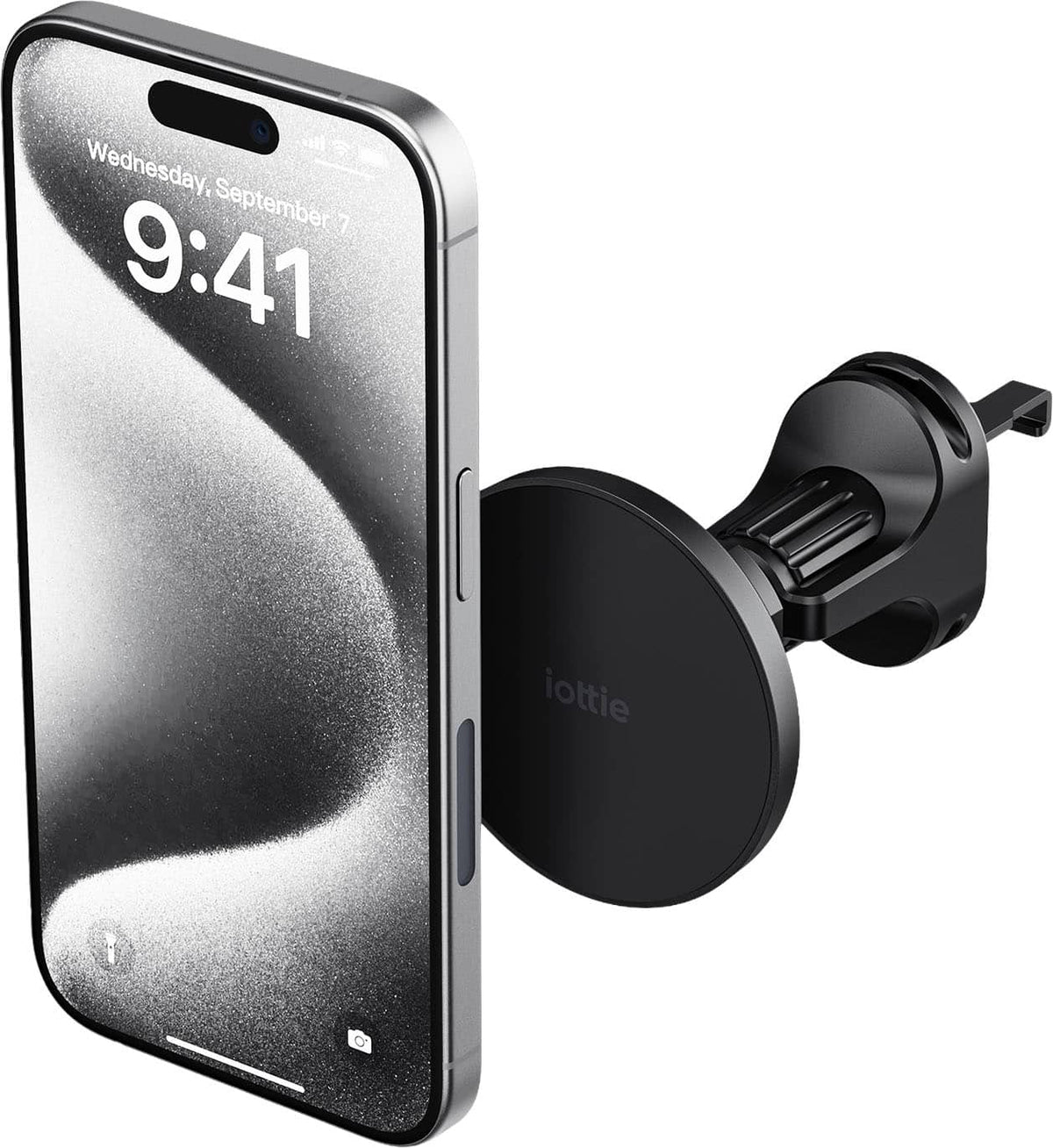 iOttie - iTap 3 MagSafe Compatible Air Vent Car Mount with Magnetic Adapter Ring for Mobile Phones - Carbon Black