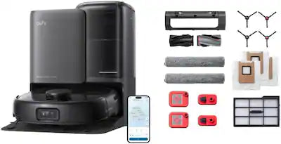 eufy - Robot Vacuum and Mop Combo E25+Replacement Parts Kit,20,000 Pa,Auto Mop Washing&Drying,Pet Hair and Carpet Friendly