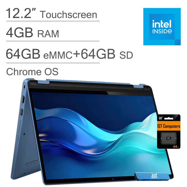 12.2" Touchscreen  
4GB RAM  
64GB eMMC+64GB SD  
Chrome OS  
intel INSIDE  
IST Computers