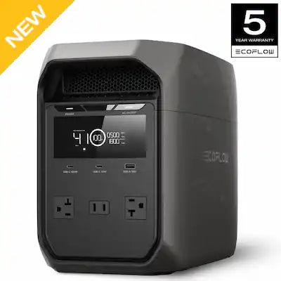 EcoFlow - DELTA 3 Classic(1024 Wh Capacity)Portable Power Station,1800W AC Output,Fast Charge,Solar Generator for RVs
