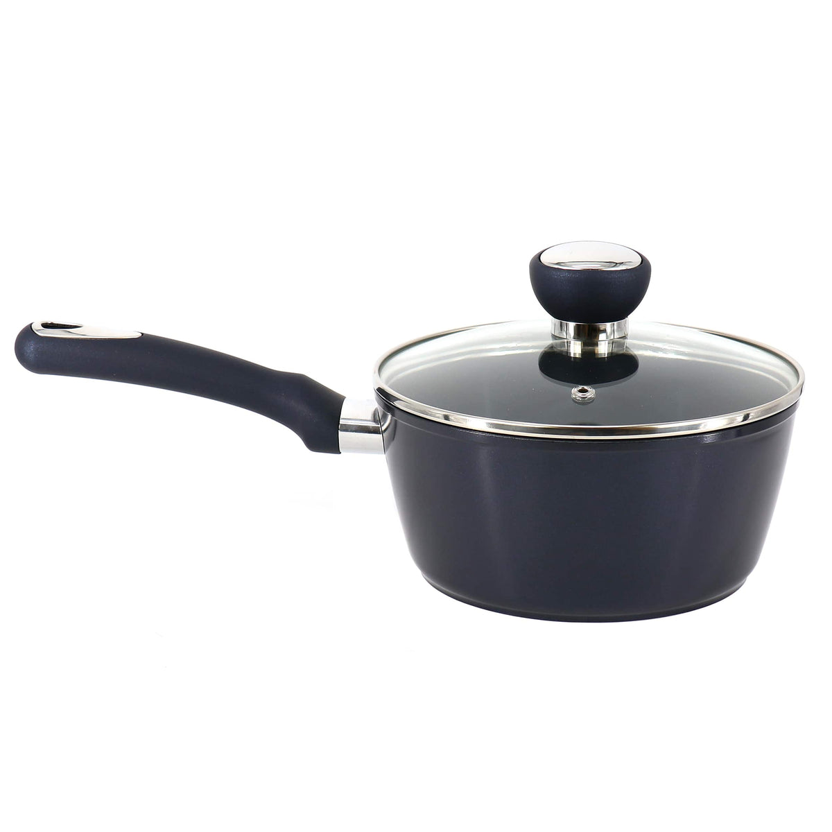 Oster - Hawke 1.9 Quart Ceramic Nonstick Aluminum Saucepan with Lid in Dark - Blue