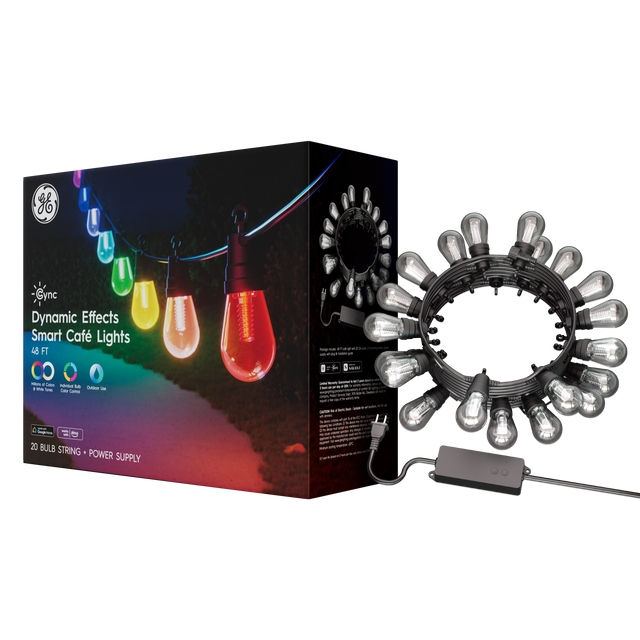 Sync Dynamic Effects Smart Café Lights 48 FT  
20 BULB STRING + POWER SUPPLY