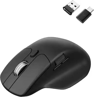 Keychron - M6 Ergonomic Wired & Wireless Laser Mouse w/ Macro Button & Fast-Scrolling Metal Wheel, For Windows PC & Mac