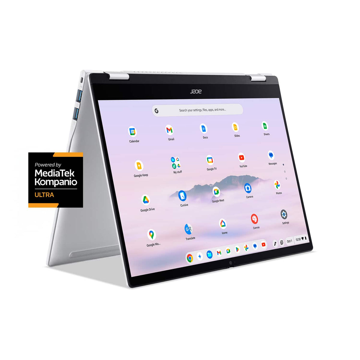 Acer - Chromebook Plus Spin 514 -14" WUXGA Touch Laptop - MediaTek Kompanio Ultra-12GB RAM- 256GB Storage- Wi-Fi 7 Google AI - Platinum Silver
