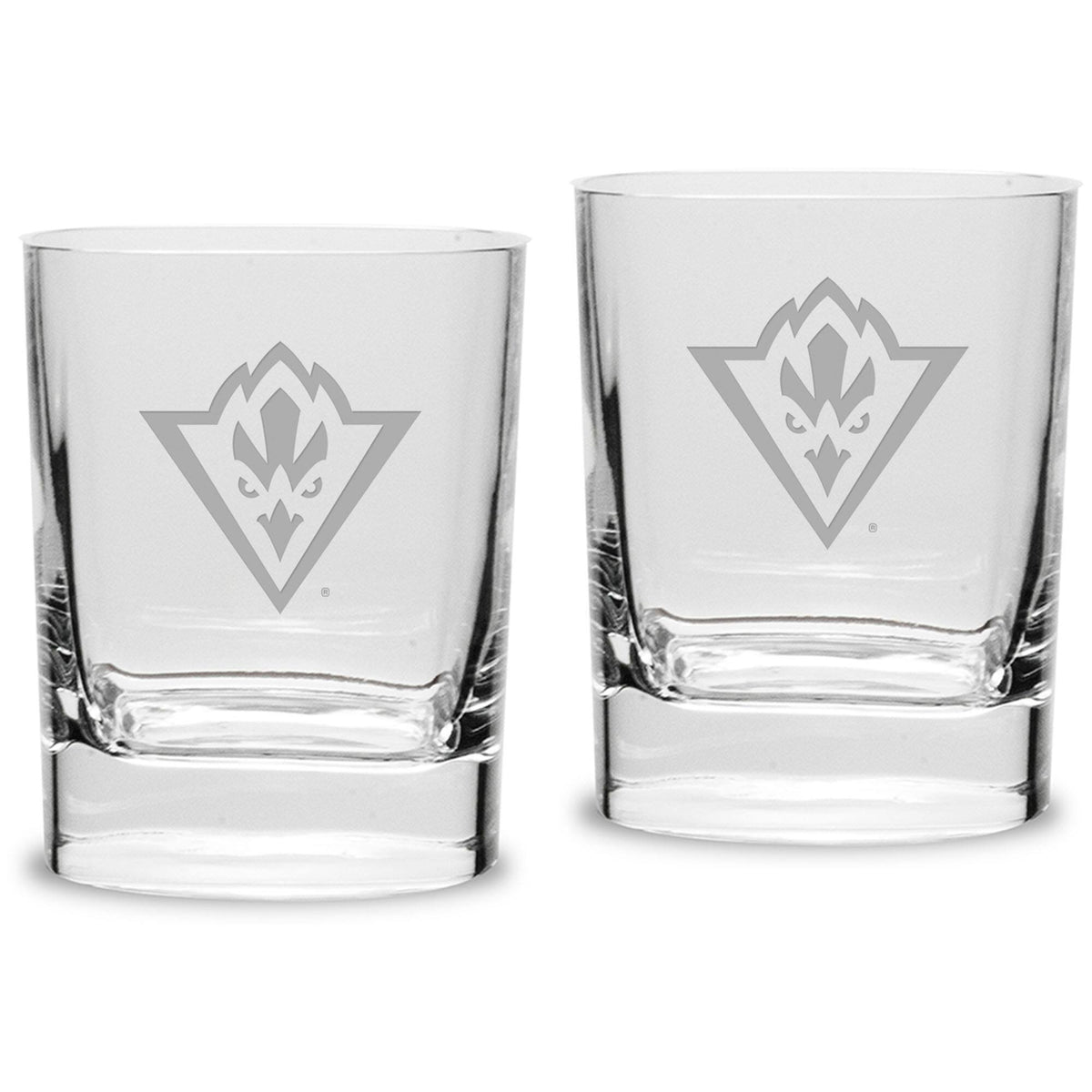 Jardine - UNC Wilmington Seahawks 11.75oz. Square Double Old Fashioned Glass Set - Multicolor