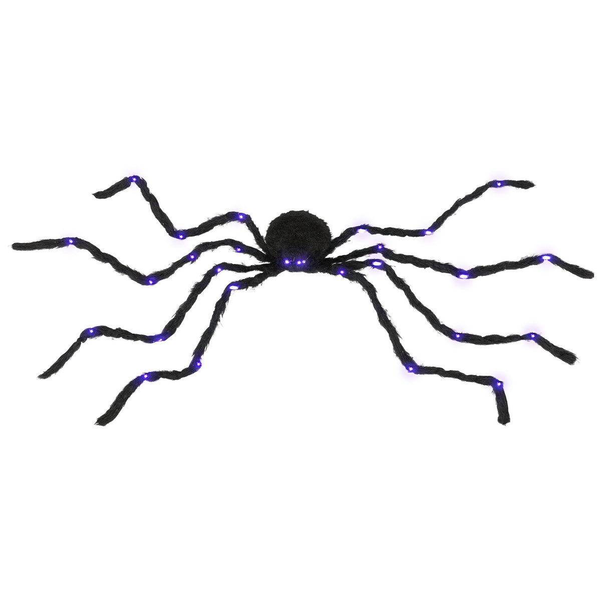 Homcom - 3.25" Outdoor Halloween Decoration, Light-up Oversized Spider Halloween Prop with Light Up Bendable Legs - Black