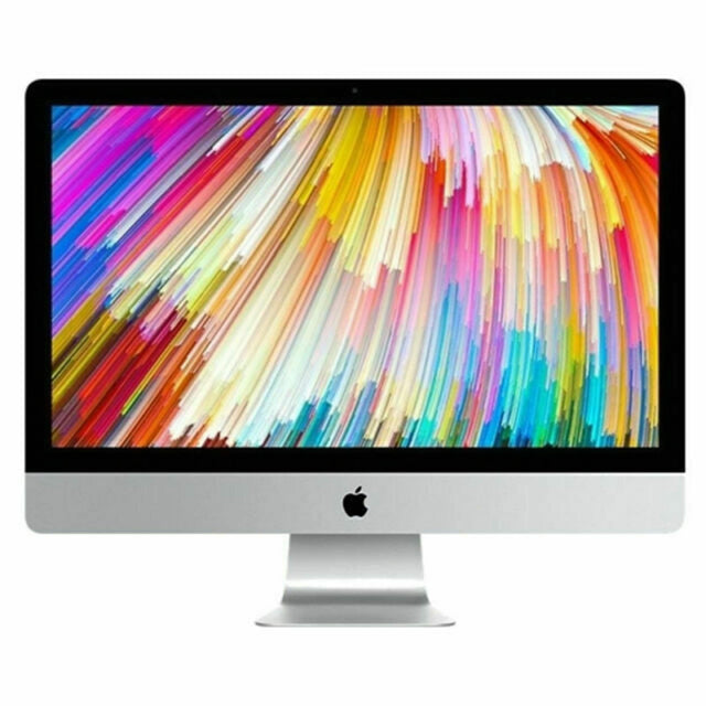 Front. Apple - Certified Refurbished 27" iMac 5K - Intel Core i5 3.5GHz - 8GB Memory - 1TB FUSION DRIVE + 32GB SSD (2017) - Silver.