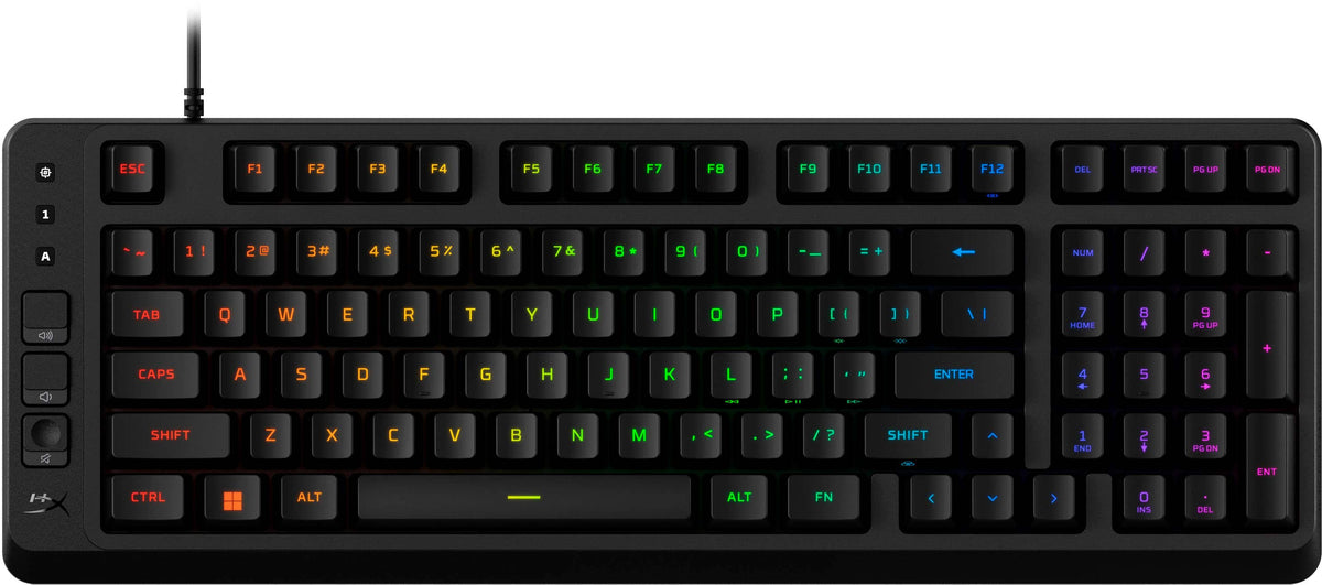 HyperX - Eve 1800 Compact Wired Membrane Gaming Keyboard with RGB Back Lighting - Black