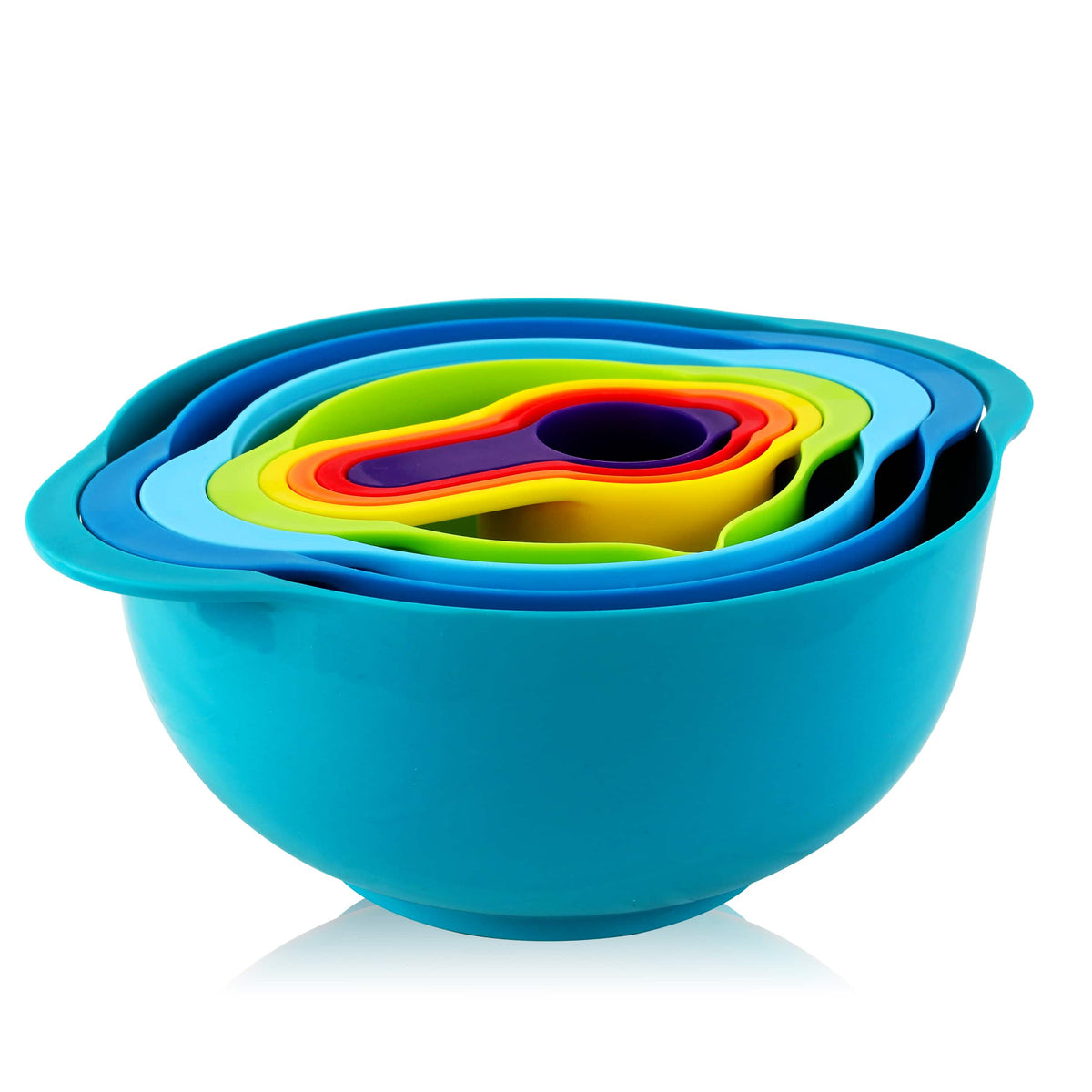 MegaChef - Multipurpose Stackable Mixing Bowl and Measuring Cup Set - Multi