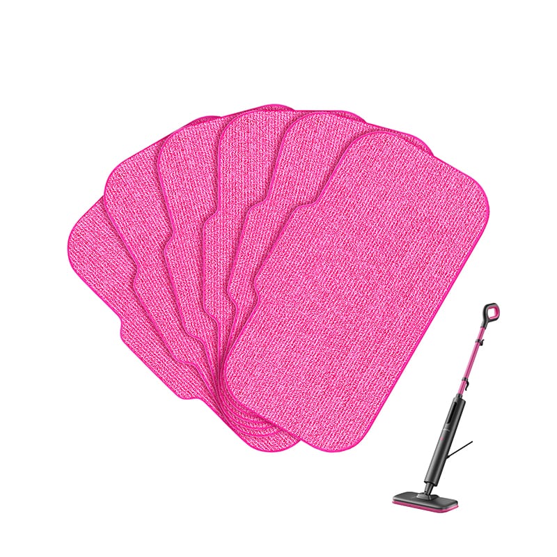 Schenley - 6-Pack Microfiber Pads for Steam Mop Cleaner, Washable and Reusable Replacement Pads Compatible with SLFCSM054 - Magenta