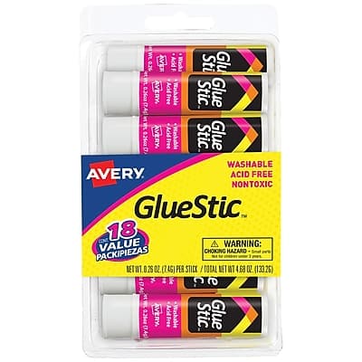 Avery - Glue Stic Glue Sticks, 0.26 oz., 18/Pack - White
