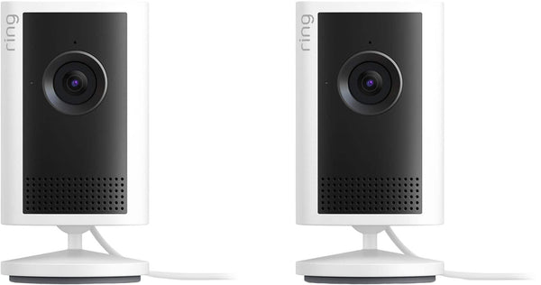 Ring - Indoor Cam 2K — Plug-in, Retinal 2K, 6x Enhanced Zoom, Night Vision for true-color in the near dark, 2pk - White