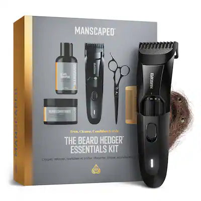 Manscaped - The Beard Hedger Essentials Kit SkinSafe Rechargeable Wet/Dry Trimmer, Facial Hair Shaving Gift Set