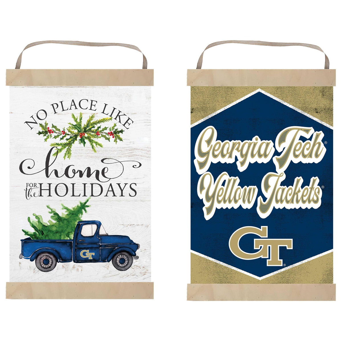 Jardine - Georgia Tech Yellow Jackets 12" x 20" Reversible Banner Sign - White