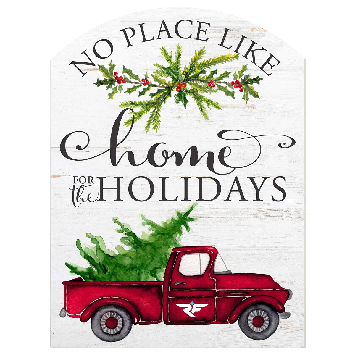 Jardine - Wisconsin-River Falls Falcons 16'' x 22'' Holiday Marquee Sign - White