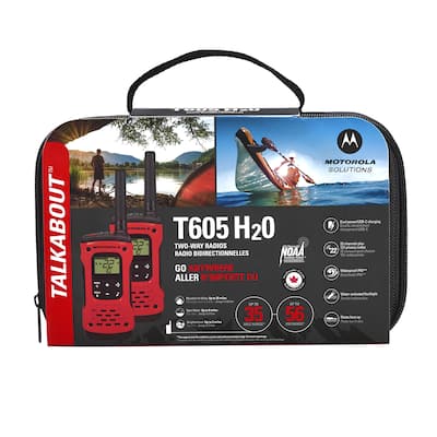 Motorola - T605 35 mi. Waterproof Two-Way Radio 2-Pack w/ Accessories